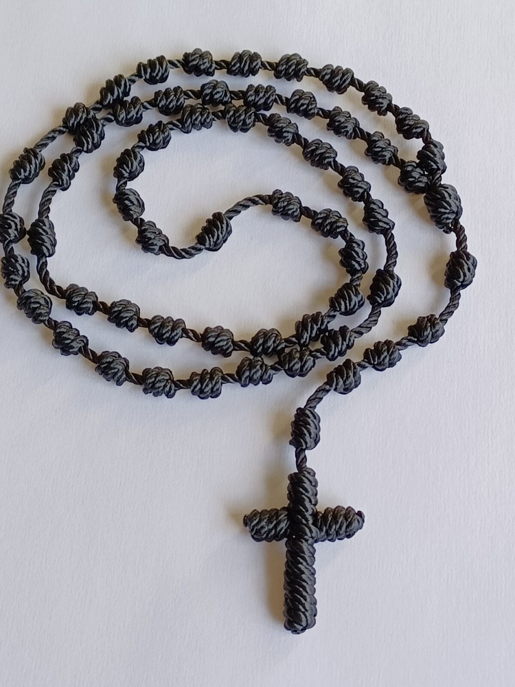 Nylon Rosary Knotted Cord Black