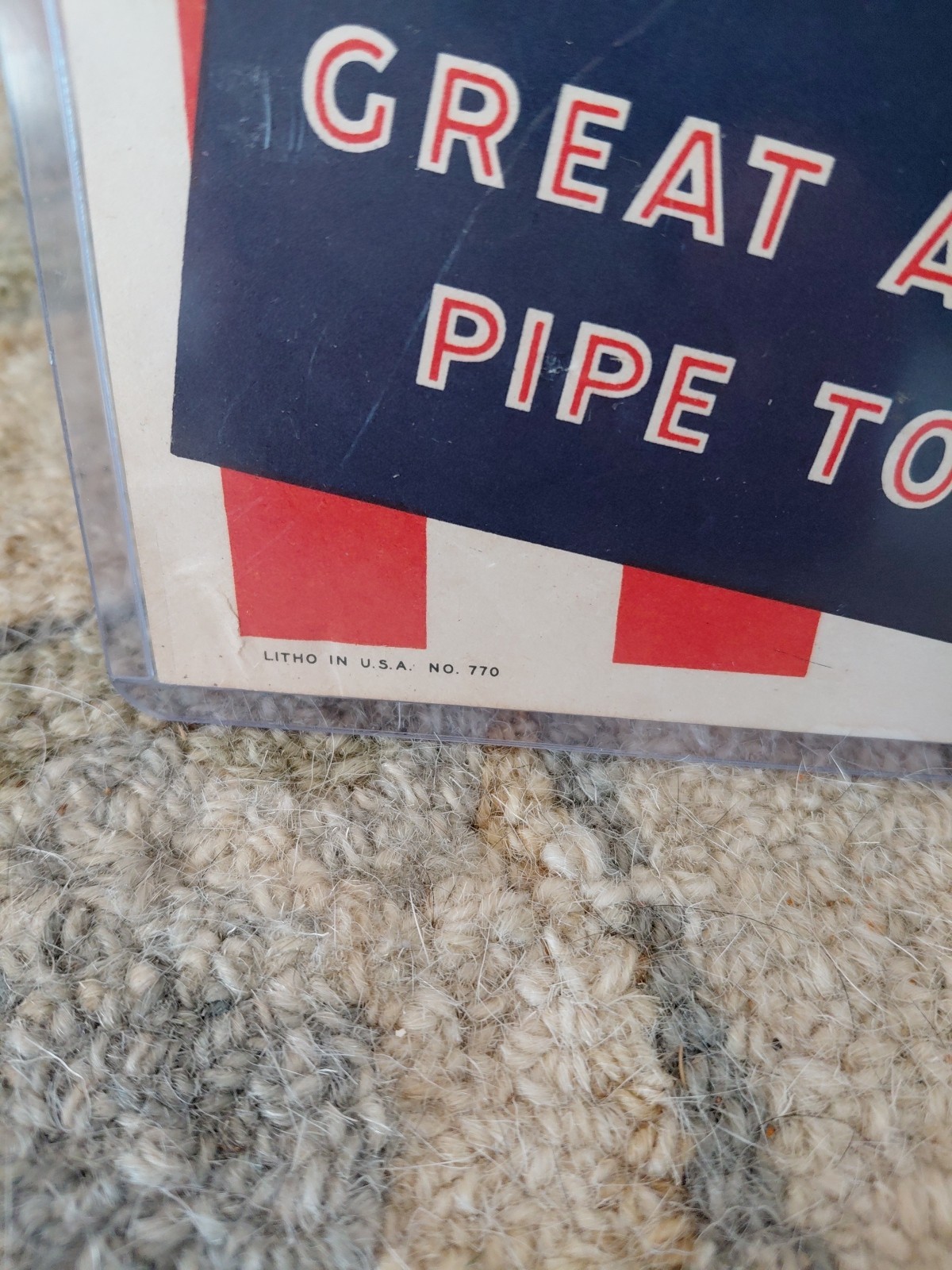 c.1946 Original Vintage George Washington Pipe Tobacco Sign Rj Reynolds NOS RARE