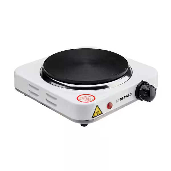 Single Burner 5.5" White Electric Hot Plate Portable Compact Countertop