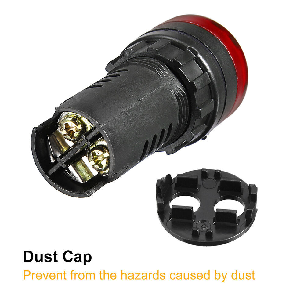 2 Pack 22mm 24V AC/DC Red LED Flashing Buzzer Pilot Panel Indicator Light Lamp