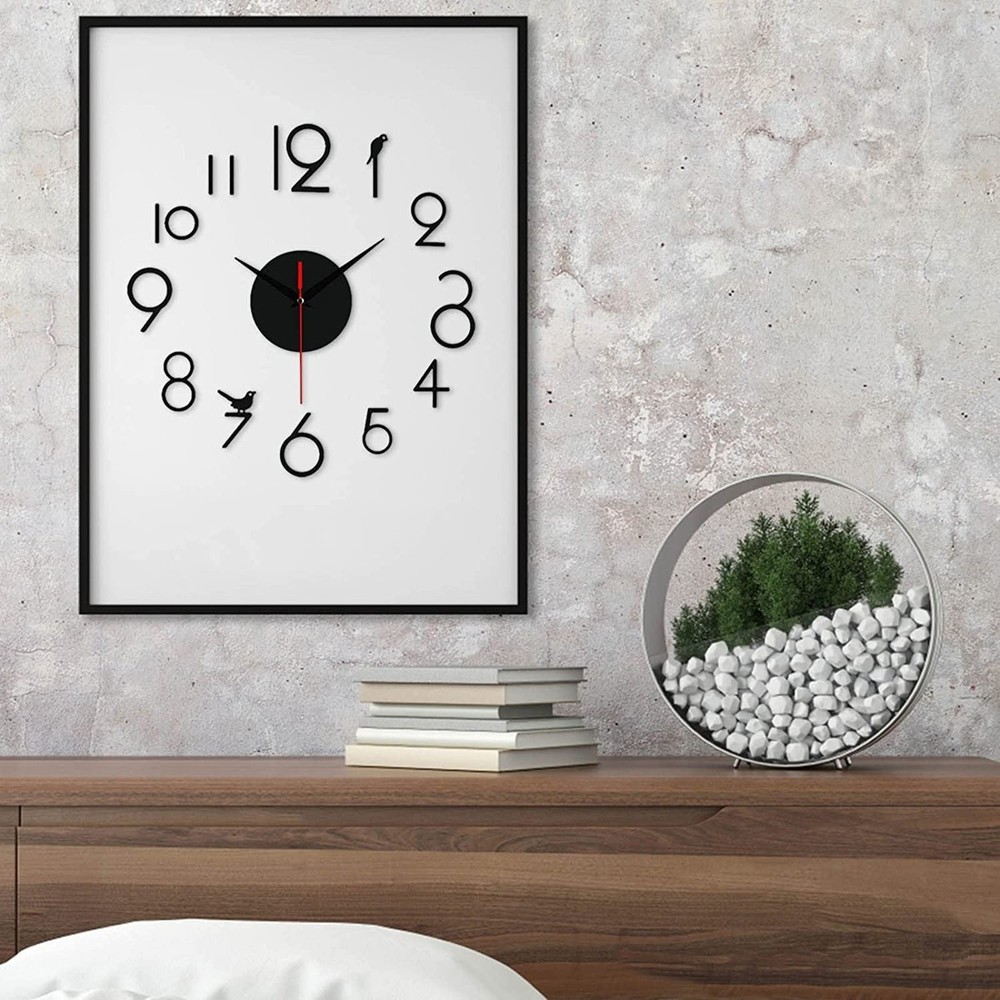 High Quality Wall Clock Stickers Functionality Silent Without Batteries