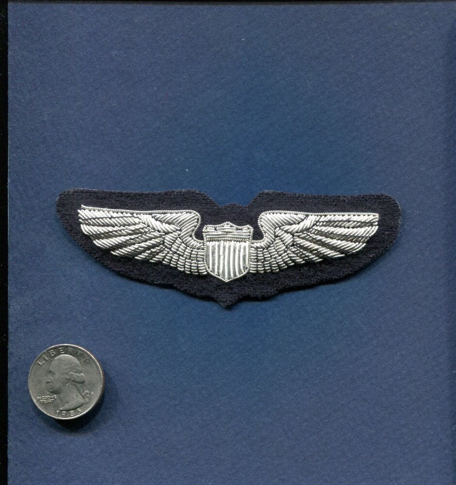 USAF Pilot Wing AIR FORCE Hand Made BULLION  Hat Jacket Uniform Squadron Patch