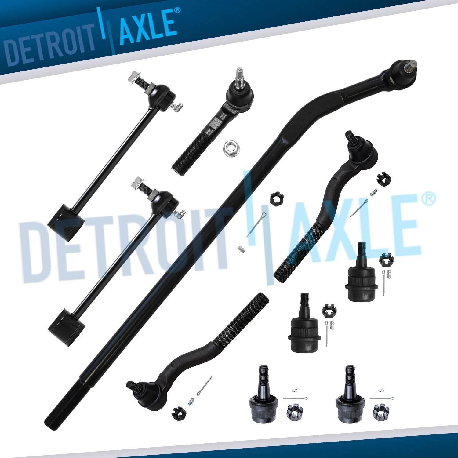 Front Tie Rods Upper Lower Ball Joint Rear Sway Bar for 2007-17 Jeep Wrangler JK