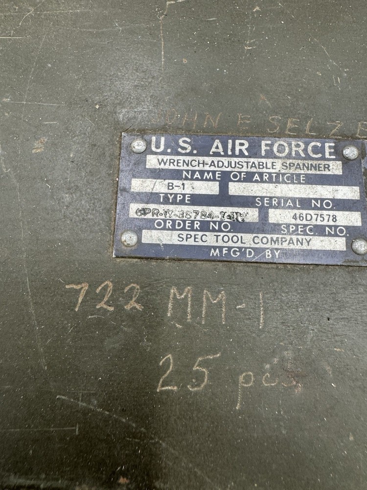 USAF Adjustable Spanner Wrench Tool Set
