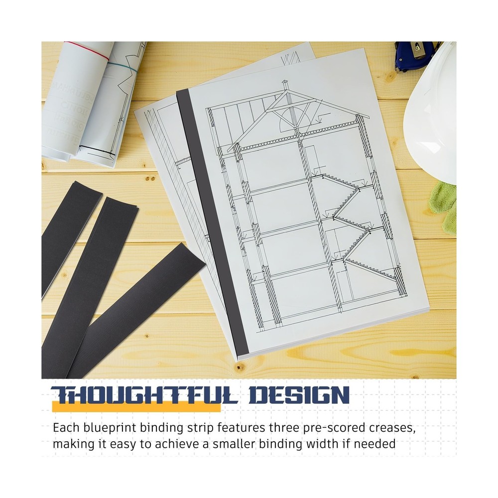 Estune 1000 Pcs Blueprint Binding Strips Blank Binding Strips for Blueprint C...