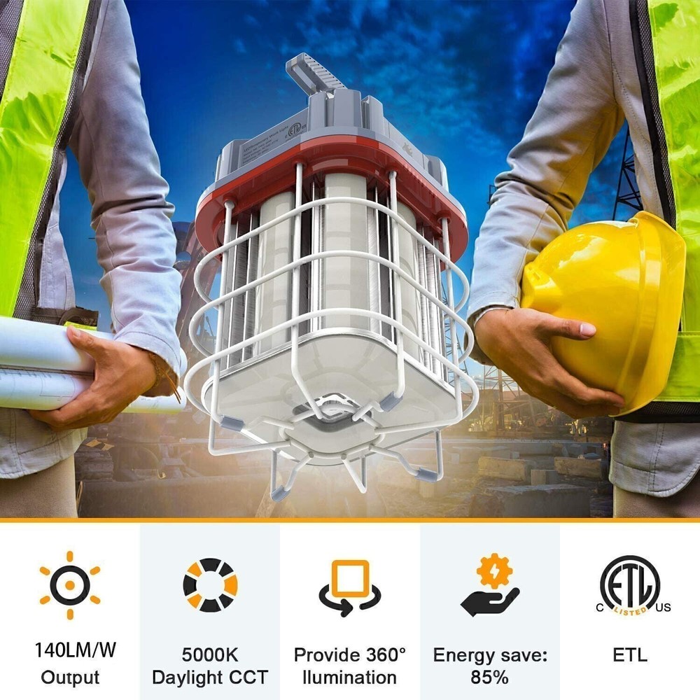 80 Watt LED Temporary Work Light Industrial Constructions Hanging Lamp Linkable