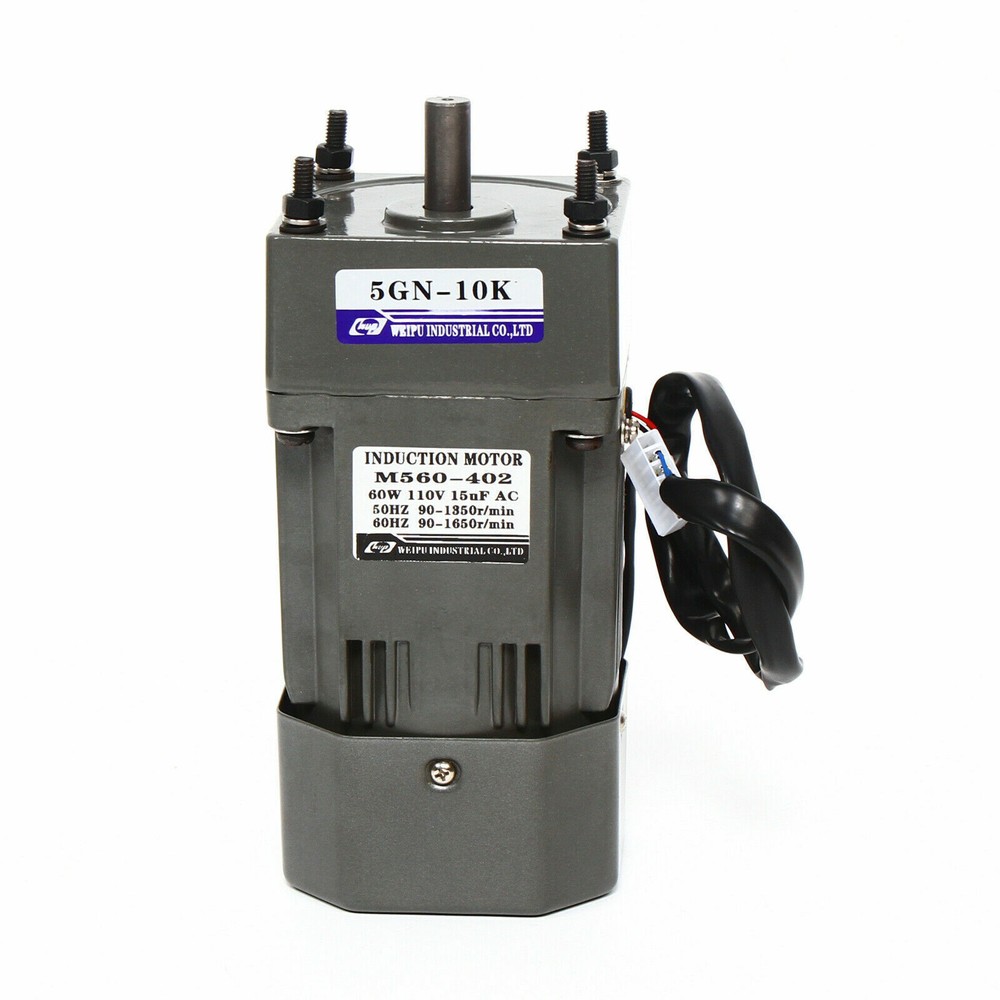 110V 60W AC Gear Motor Electric Variable With Speed Controller Single-phase 1:10
