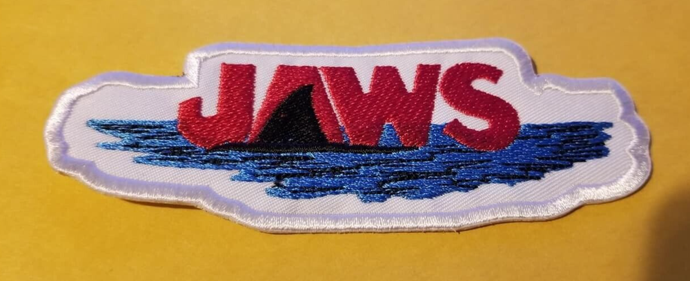 JAWS 1975 KILLER SHARK Embroidered Patch approx 1.75x4.5"