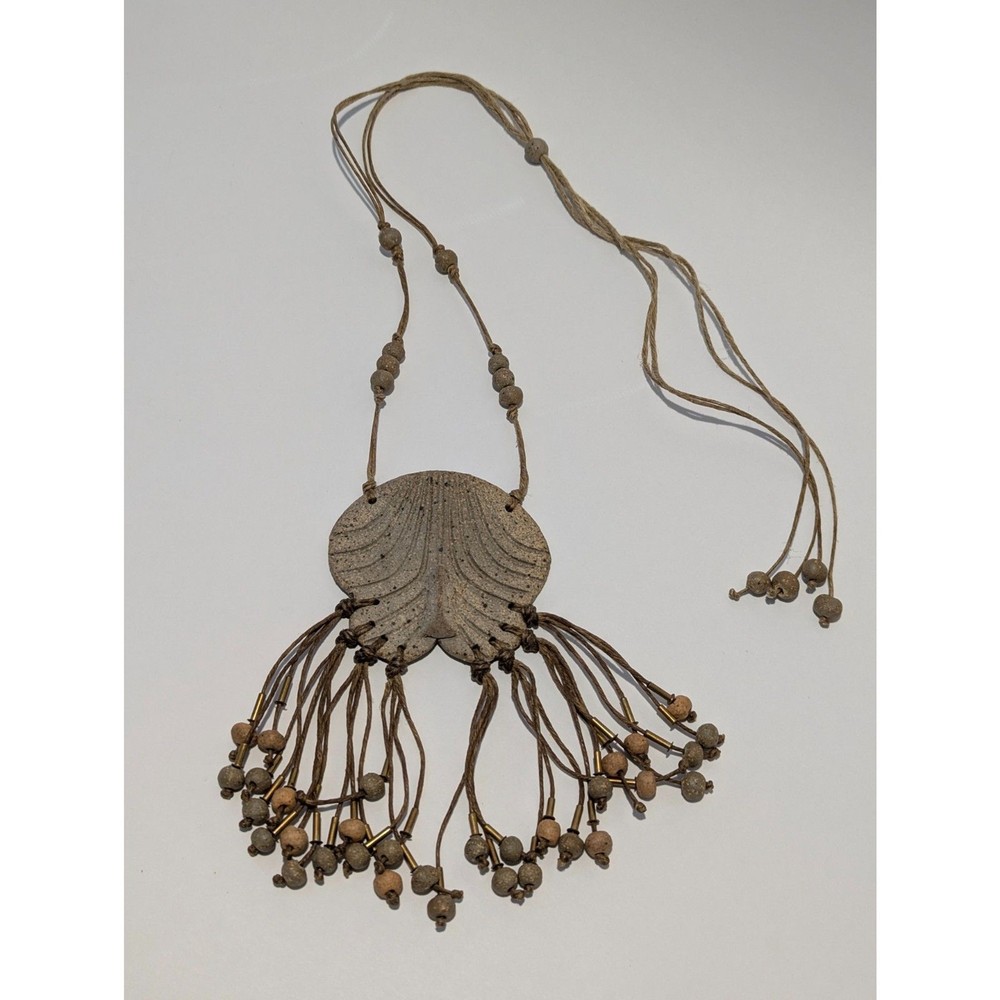 Artisan Clay Jut Abstract Necklace