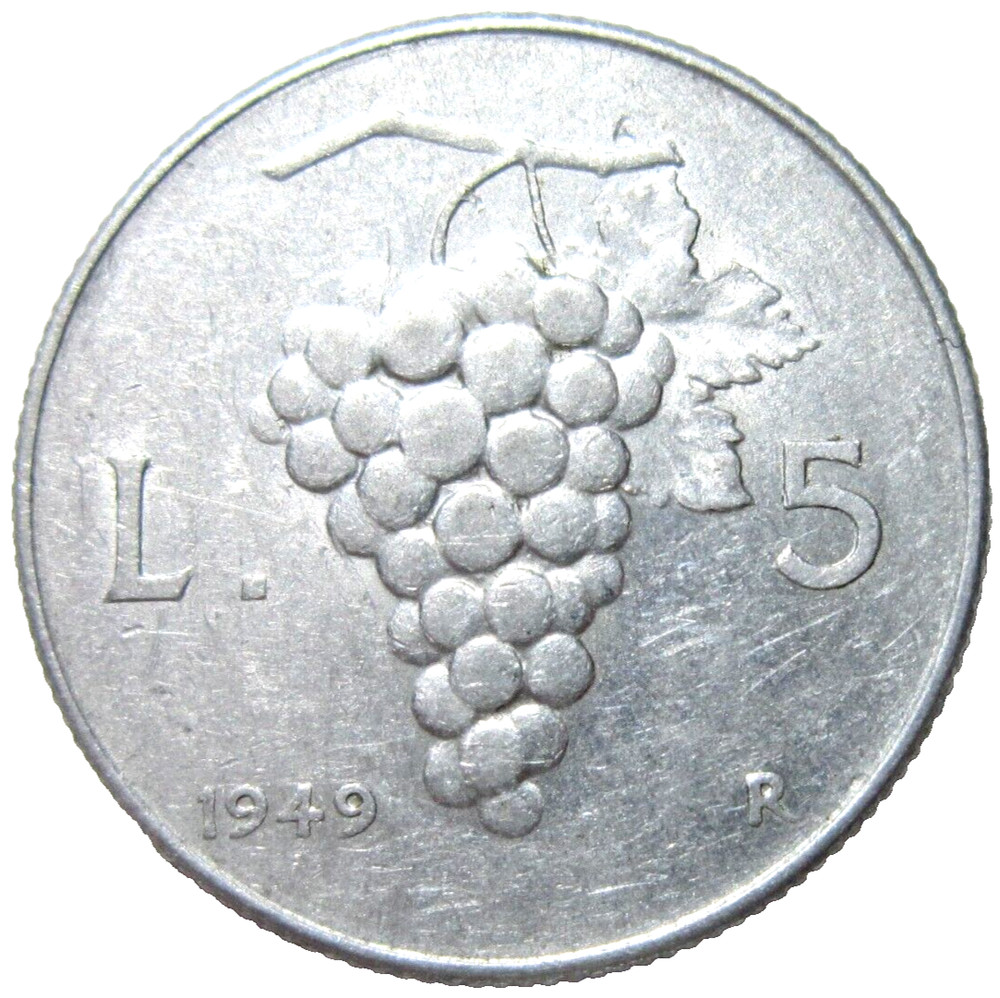 ITALY. 5 LIRE, 1949.
