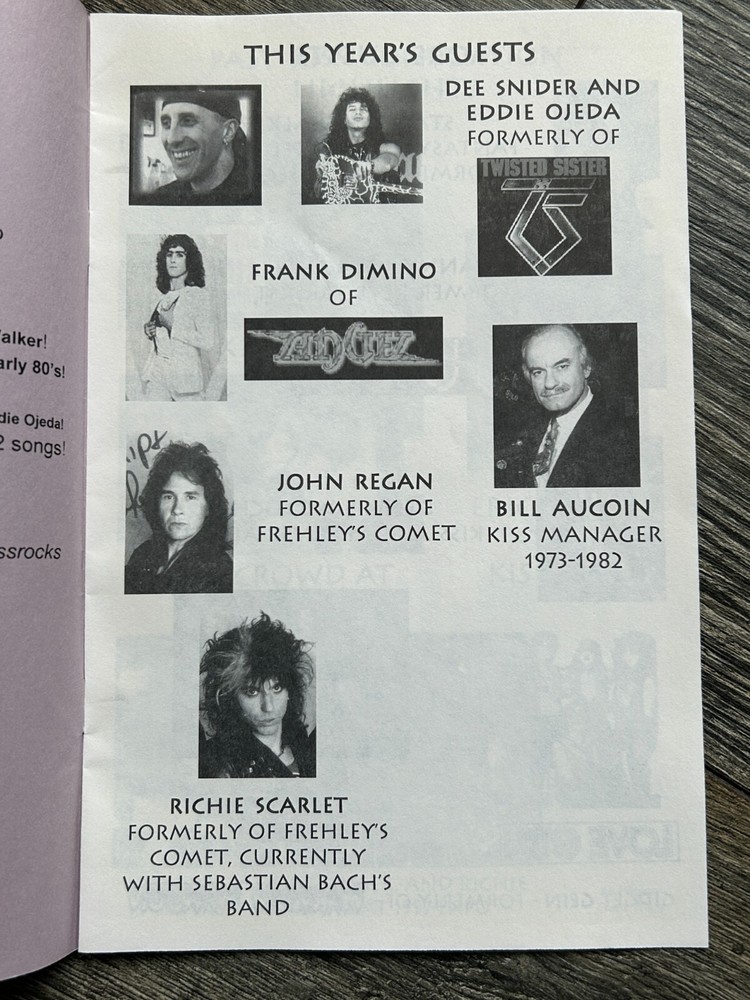KISS Program 12th NY Kiss Convention Expo BILL AUCOIN Regan 1998 Vintage Kiss
