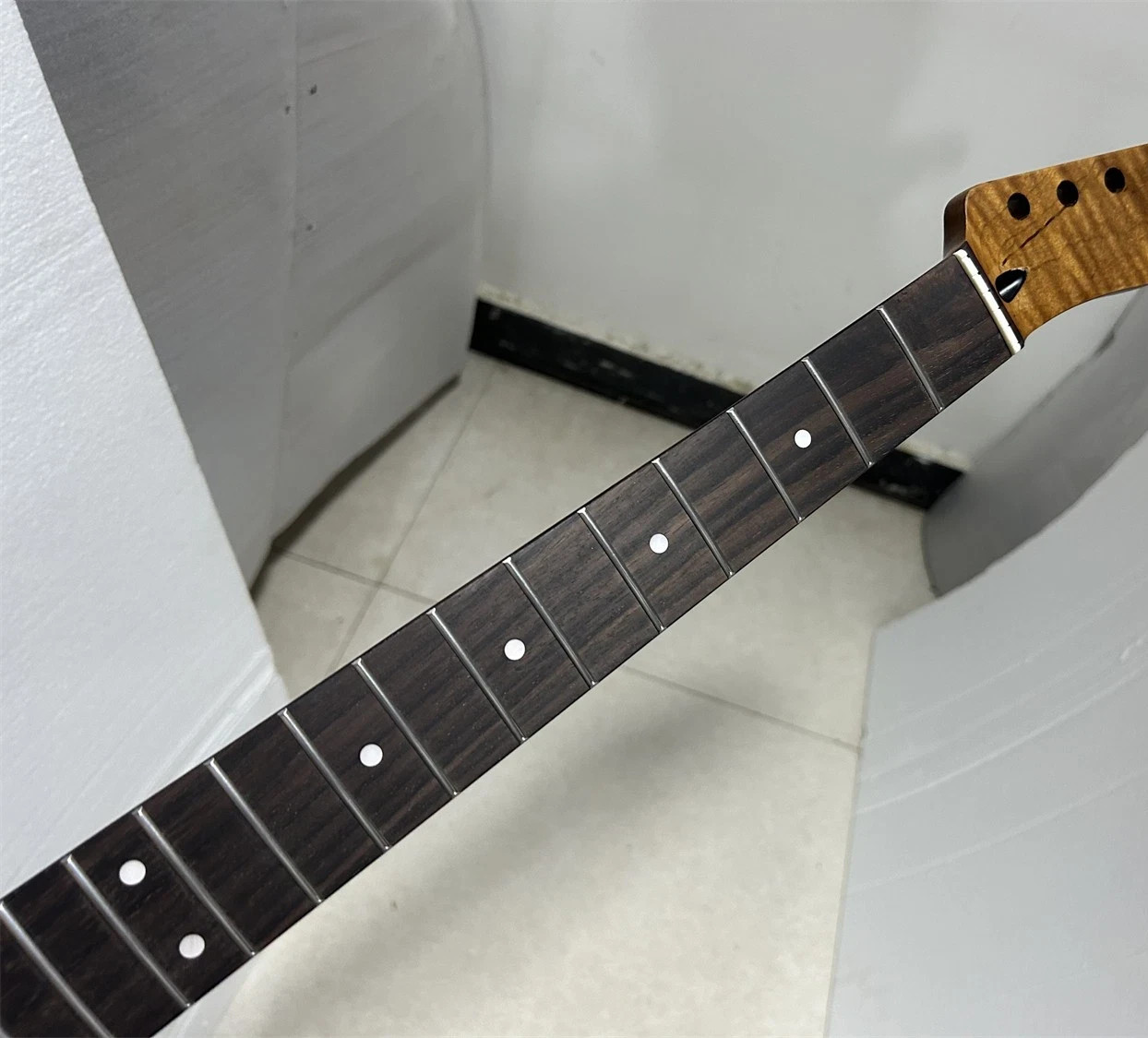AAAA 22 Frets Rosewood Fretboard Roasted Flame Maple Electric guitar Neck parts