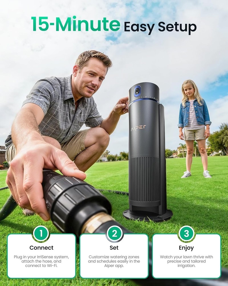 Aiper IrriSense 2 Smart Sprinkler Irrigation System, App Control Multi Zone Map