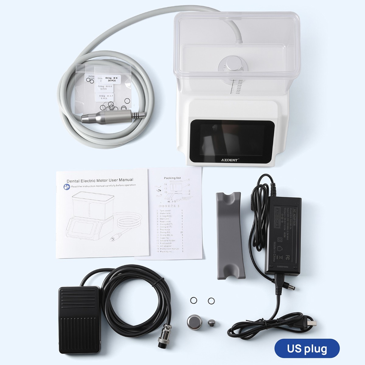 AZDENT Dental Electric Brushless LED Motor System Water Supply Touch Screen