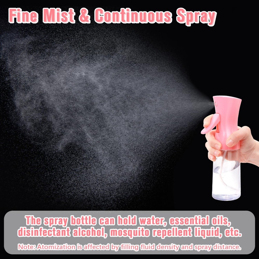 2Pack Light Pink UltraFine Continuous Mist Spray Bottles Refillable