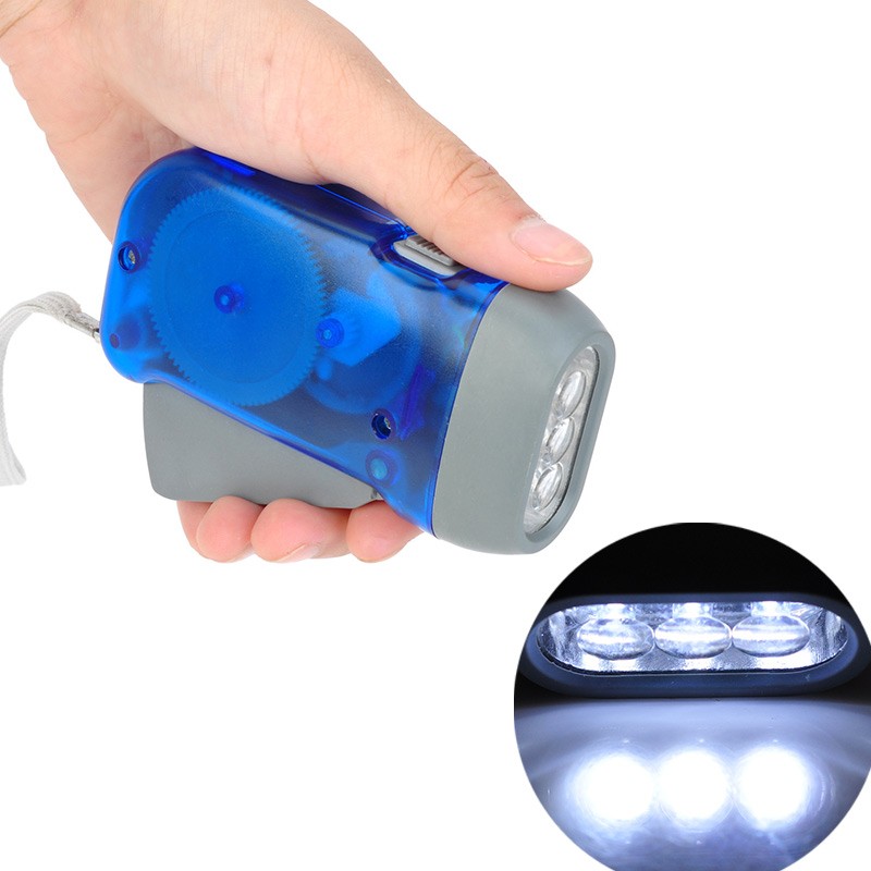4PCS Hand Press Crank Flashlight Squeeze Powered No Battery LED Light Emergency