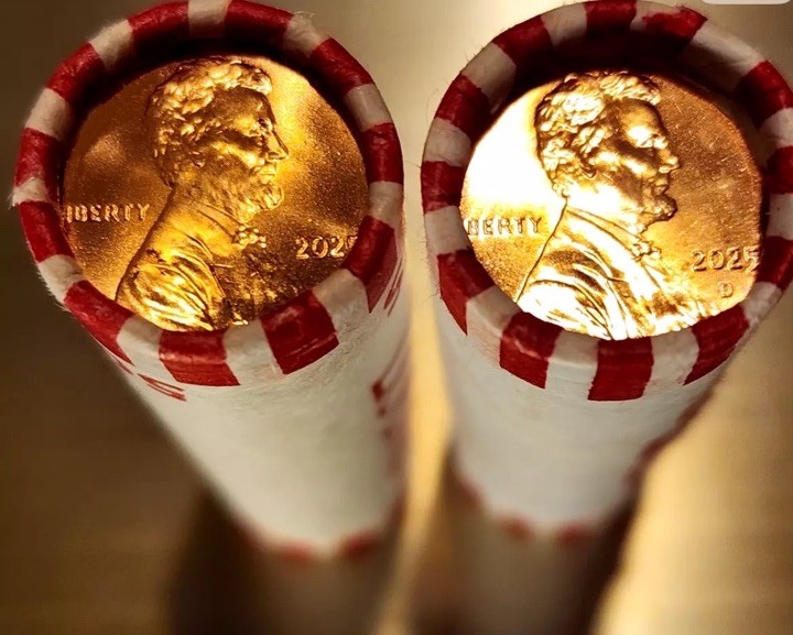 2 Rolls: (1) 2025 P  &  (1) 2025 D Lincoln Penny Roll (Philly & Denver)FREE SHIP