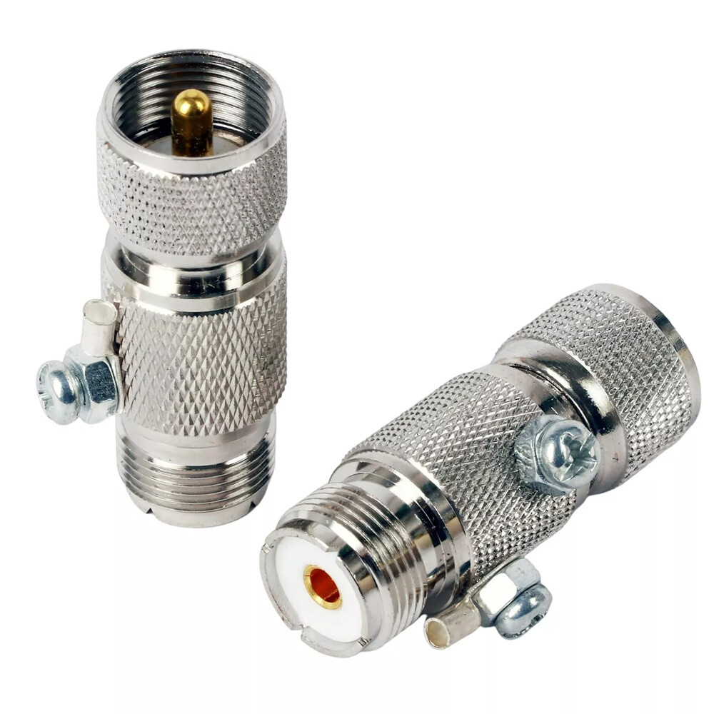 4PCS UHF Lightning Arrestor PL259 Plug to SO239 Socket Bulkhead UHF Male
