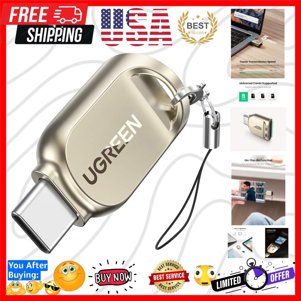 USB C Micro SD Card Reader, Type C to Micro SD Card Adapter with Zinc Alloy E...