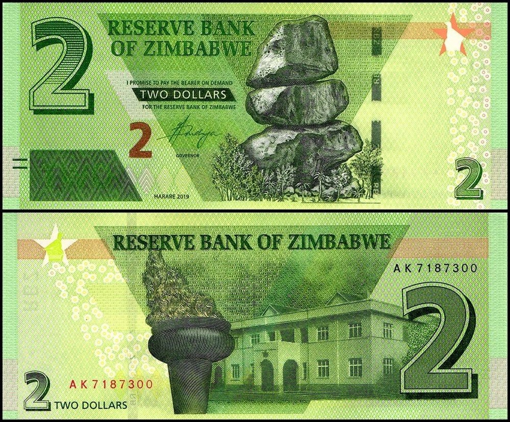Zimbabwe 2 Dollars, 2019, P-101, UNC