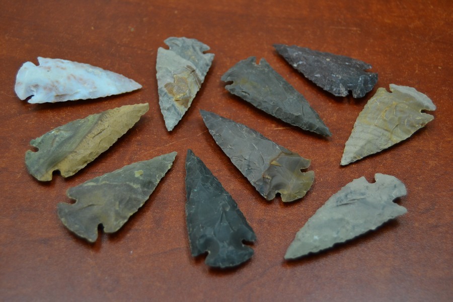 25 PCS ASSORT AGATE STONE SPEARHEAD ARROWHEAD POINT 2 1/2" - 3"