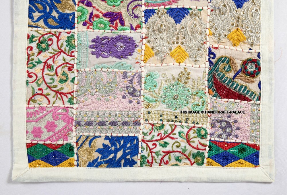 Indian Cotton Runner Patchwork Wall Hanging Embroidered Bar Table Runner Decor