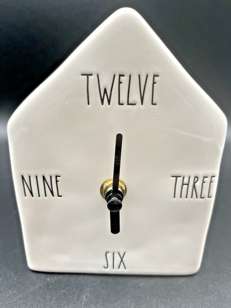 Rae Dunn Counter/Shelf Clock House Shape