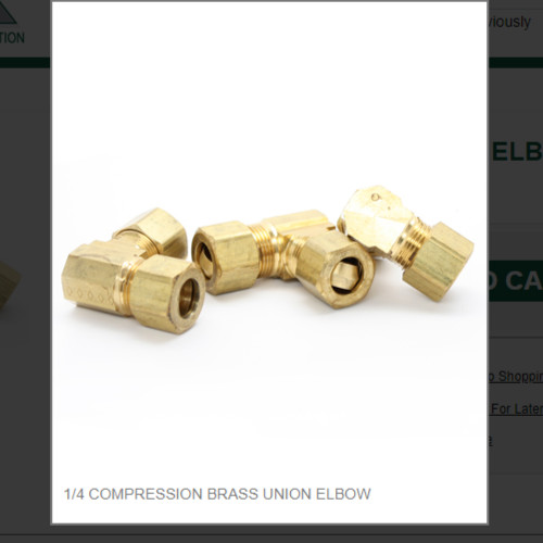 1/4 COMPRESSION BRASS UNION ELBOW # 65-4