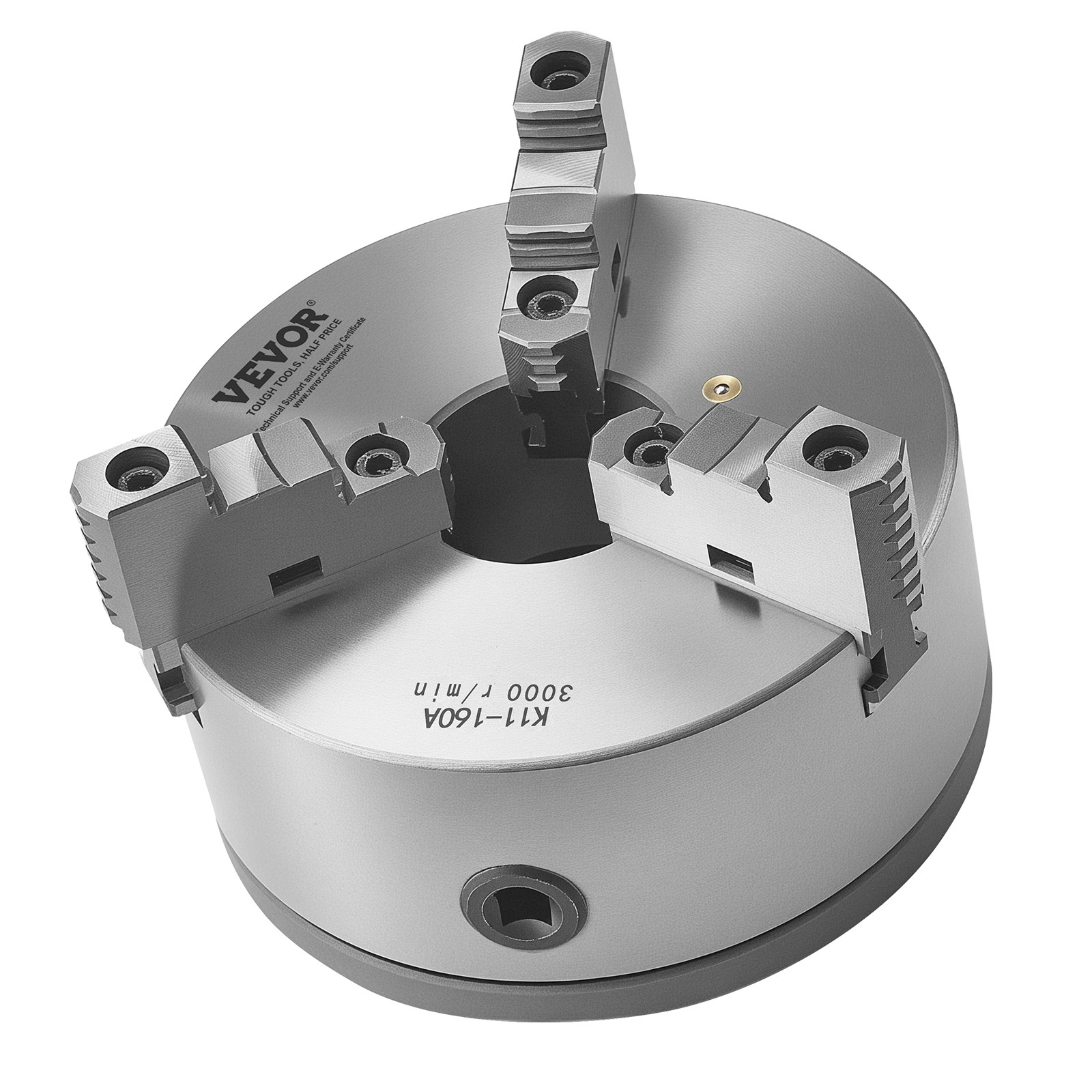 VEVOR 6 Inch 3-Jaw Self-Centering Lathe Chuck with 1 1/2 in-8 Threaded Backing