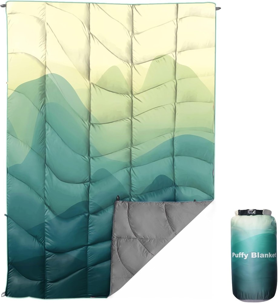 Down Camping Blanket - Puffy, Packable, Lightweight and Warm | Ideal for Outd...