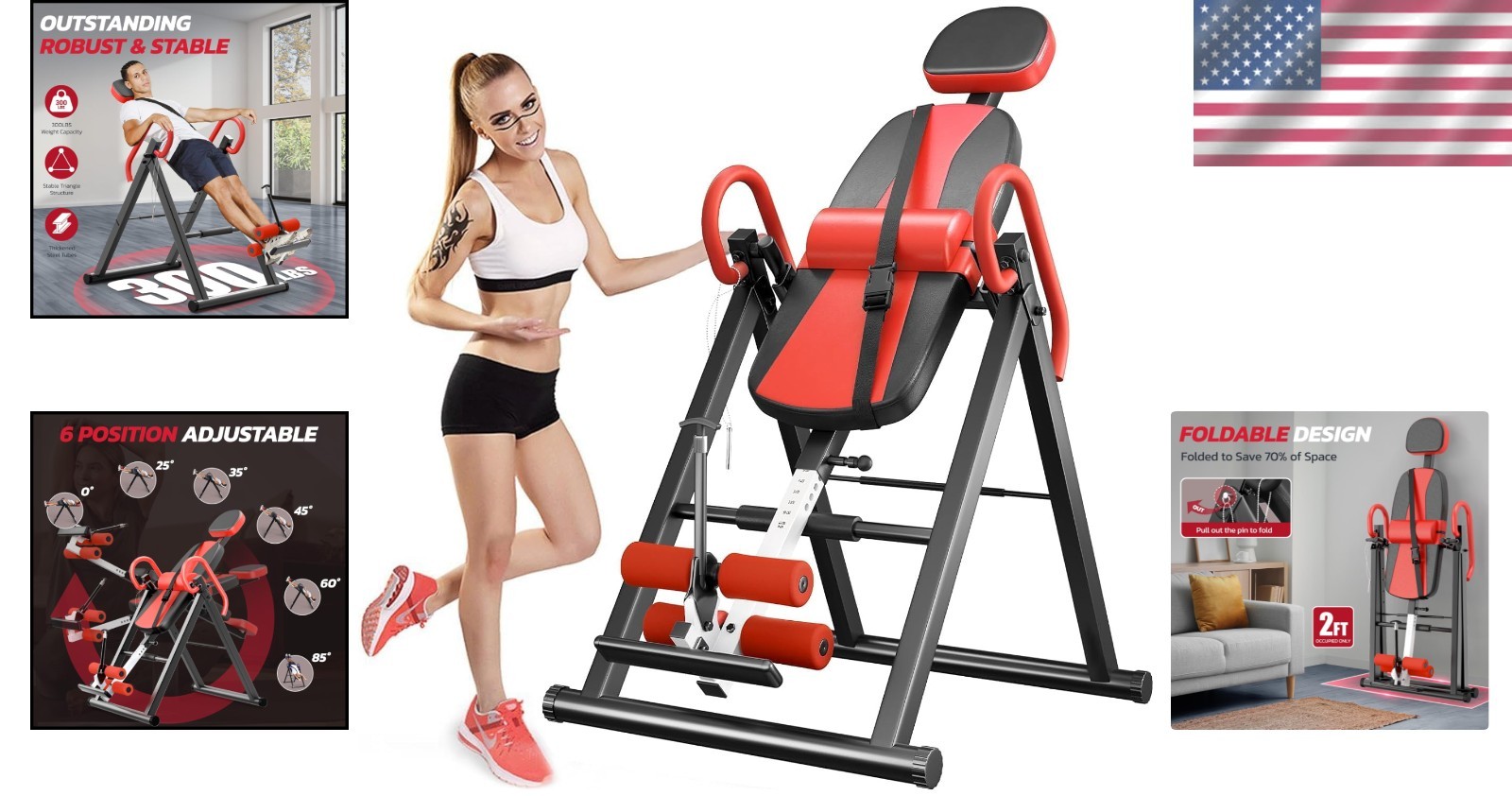 Updated Gravity Inversion Table with True Balance Structure for Back Pain Relief