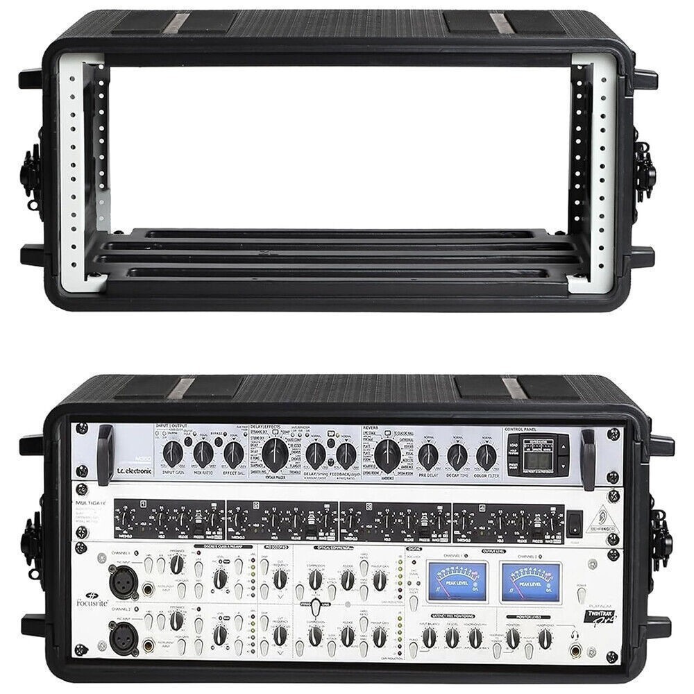4U Rack Case 10.2" Rackmount Flight Cases Microphone Cases Utility Road Trunk
