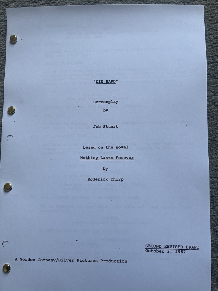 Die Hard Film Script / Screenplay. Bruce Willis, Alan Rickman.