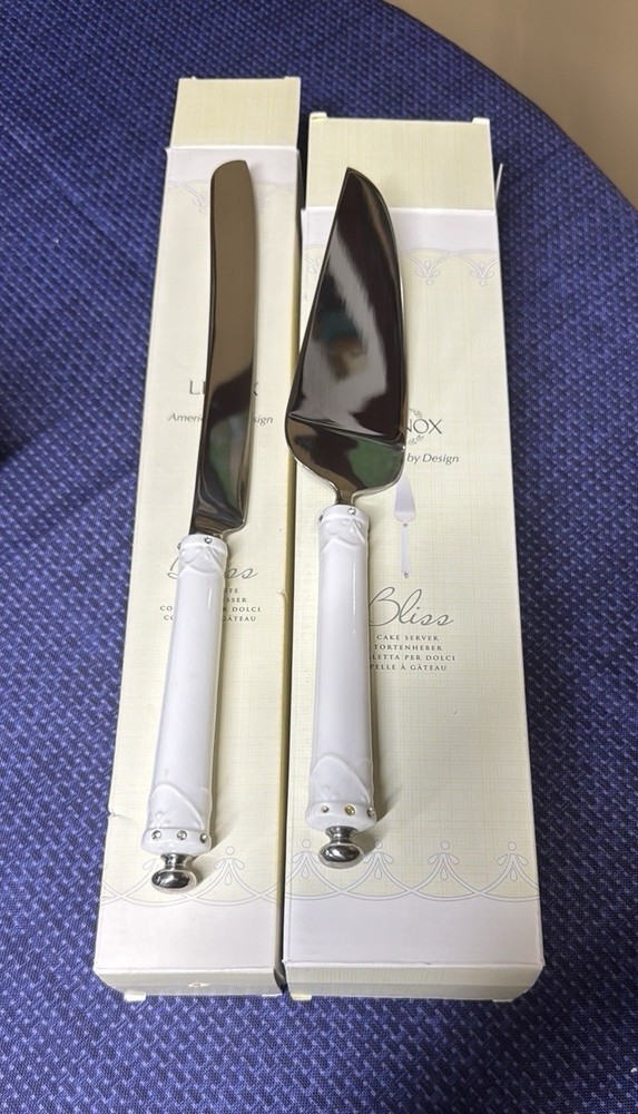 Lenox Bliss Wedding Cake Serving Set In Boxes