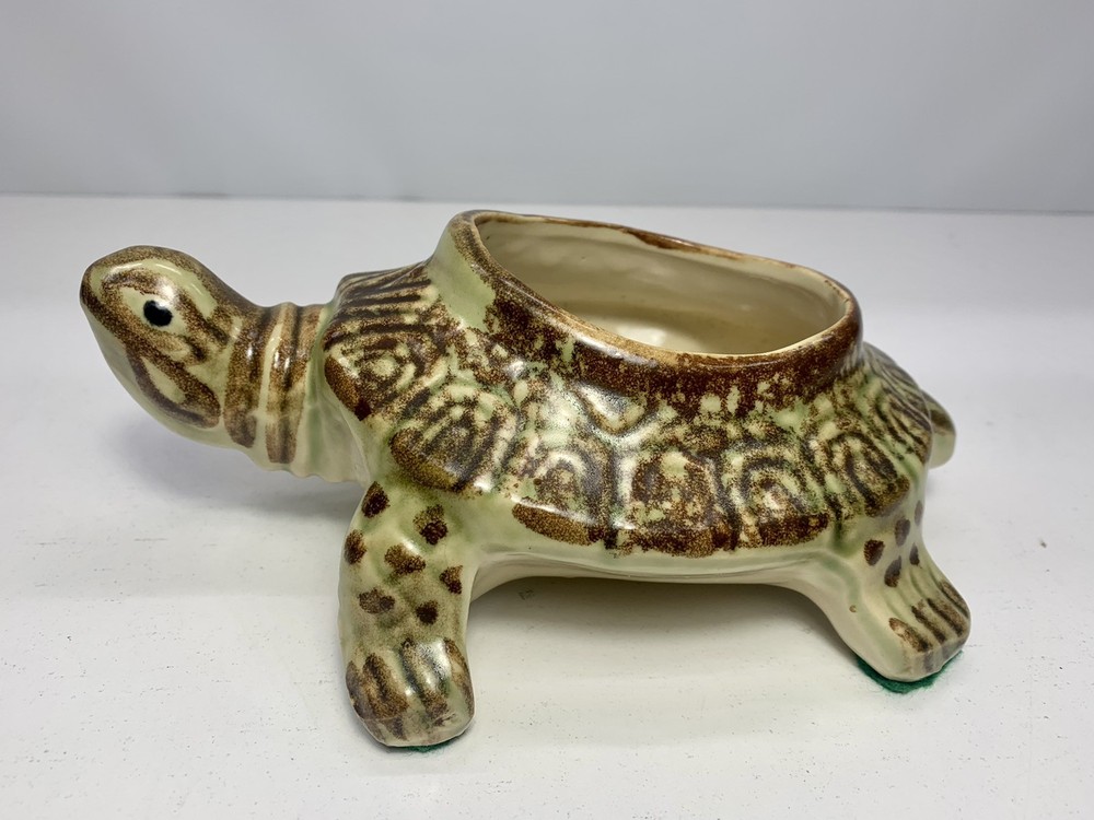 Vintage Turtle Pottery Planter Stamped USA