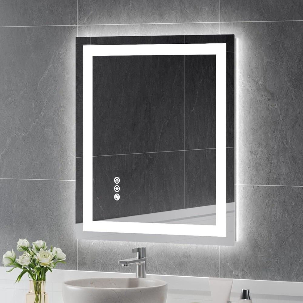 24''x32'' LED Bathroom Mirror Wall Vanity Mirror Dimmable Horizontal & vertical
