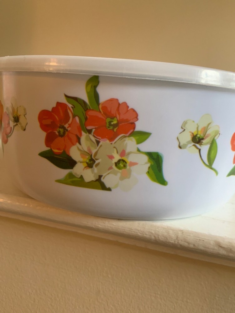Floral Melamine storage bowls vintage