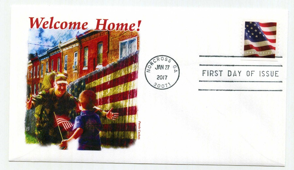 5159 US Flag, 2017, APU coil, Panda Cachets, FDC