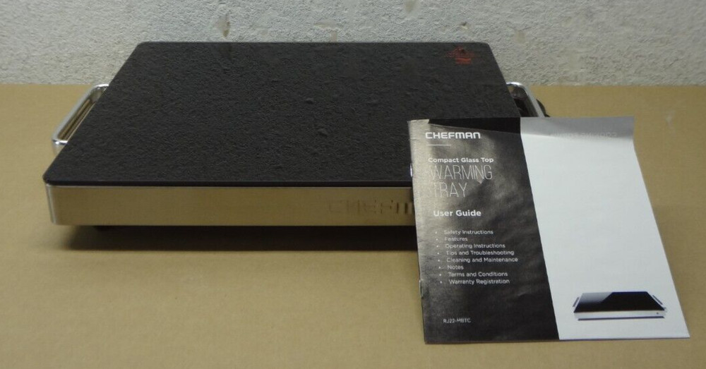 Chefman Compact Glasstop Warming Tray with Adjustable Temperature Control