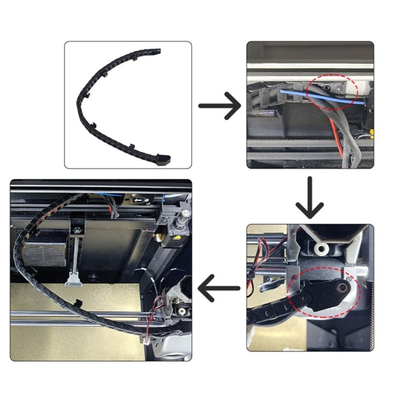 Flexible 6x10mm Cable Drag Chain Reinforced for Optimaled 3D Printer