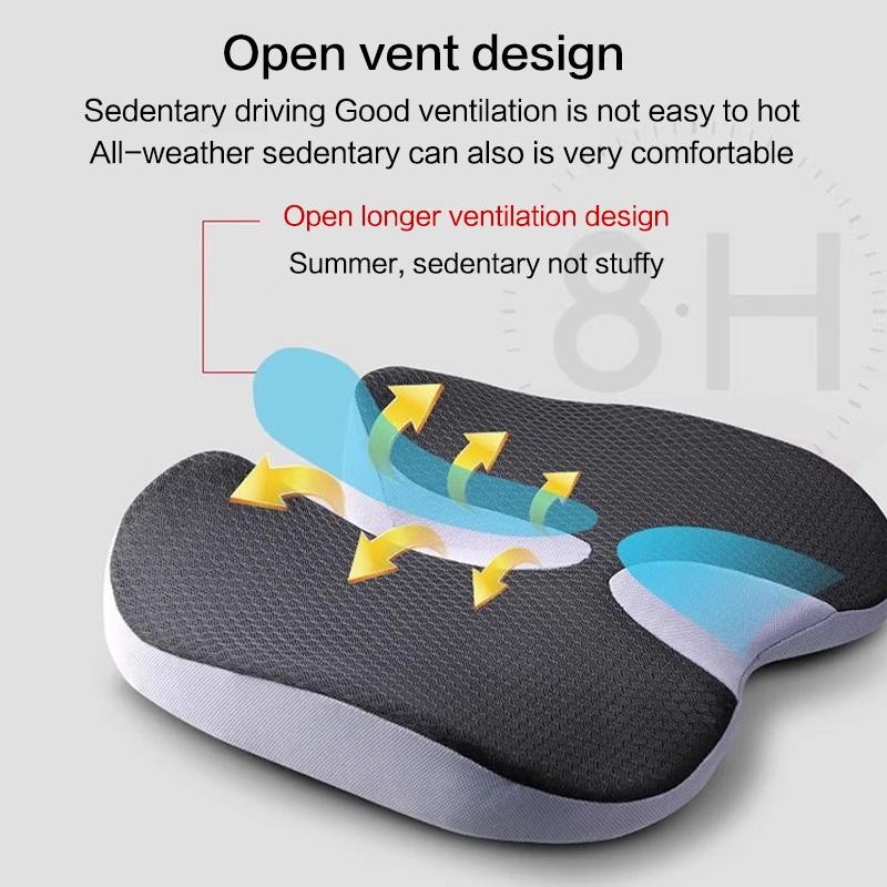 Orthopedic Memory Foam Cushion Non‑slip Seat for Tailbone & Sciatica Relief