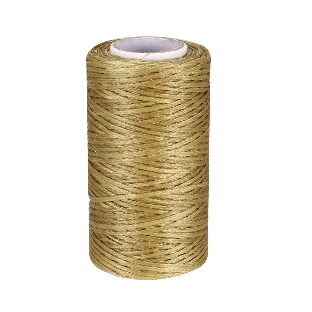 Leather Sewing Stitching Flat Waxed Thread String Cord (150D 1mm 50M, Brown)