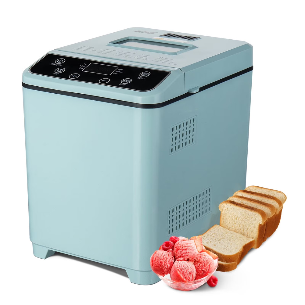 KBS 20-in-1 2LB Fully automatic Bread Maker Machine with Ice cream menu, Green