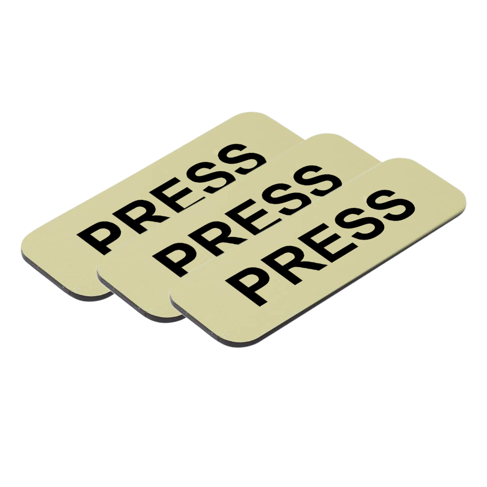 Press 1 x 3" Name Tag/Badge, (3 Pack)