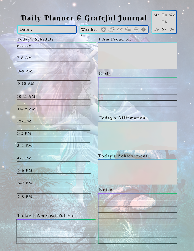 Mythological Creatures Planner & Grateful Themed Journal