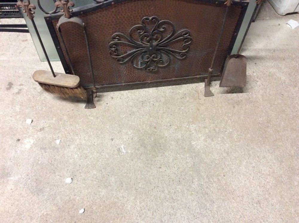 Antique fireplace servant with accessories