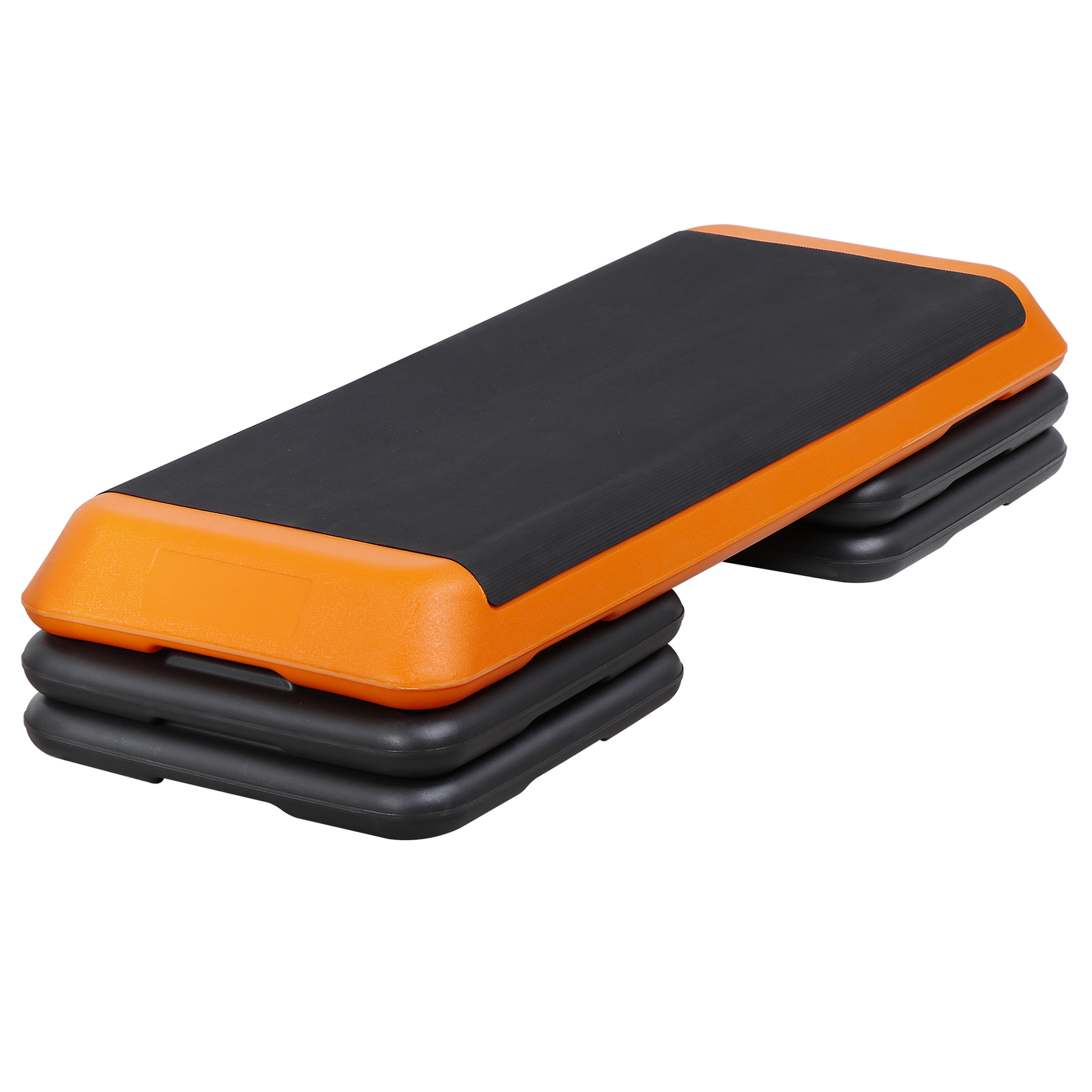 43'' Exercise Aerobic Step Platform Adjustable Fitness Stepper w/4 Risers Orange