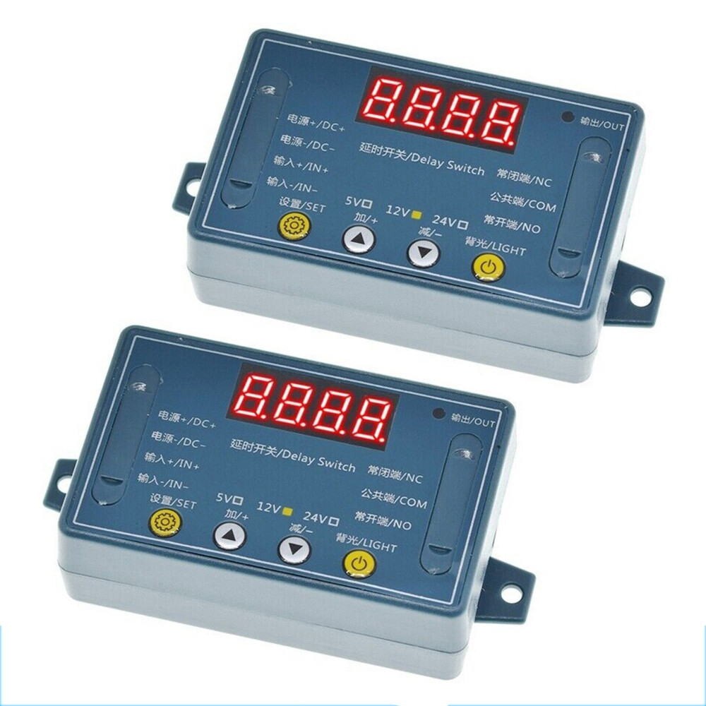 2X DC12V 10A Adjustable Time Delay Relay Module LED Digital Timer Switch & Case