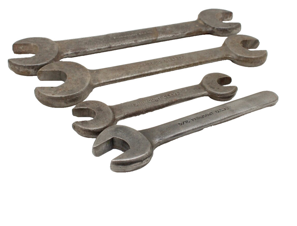 (4) Fairmount Collector Wrenches Assorted Size Double and Single Open End USA