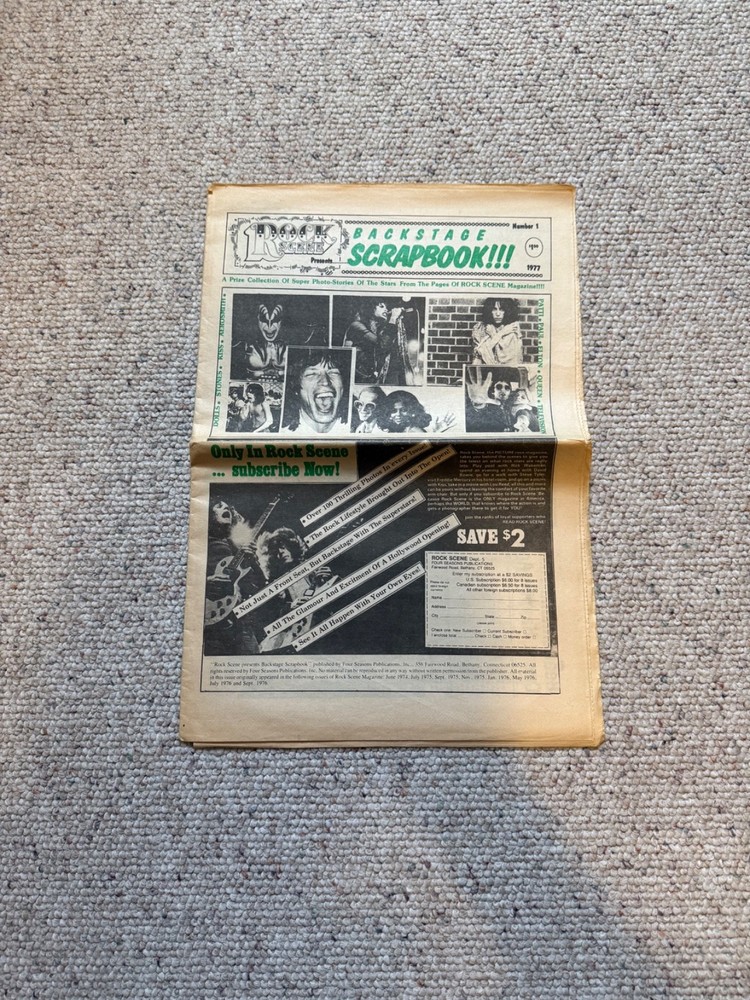 1977 Rock Scene Backstage SCRAPBOOK # 1